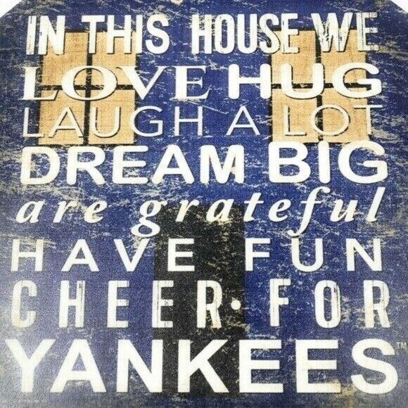 New York Yankees Wooden House Shaped Wall Sign 12" X 11.5" Inspirational Decor - Picture 3 of 3